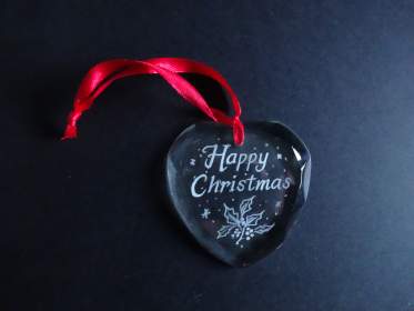 Christmas Tree Decoration - Happy Christmas - heart