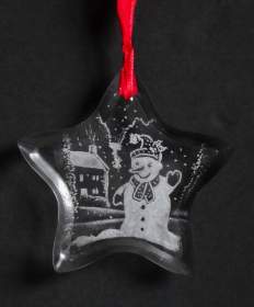 Christmas tree decoration  - Cheeky snowman - Star