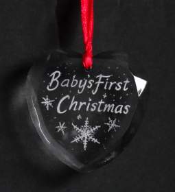 Christmas Tree decoration  - Babys First Christmas - heart