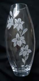 Cylindrical Vase engraved with Lilies