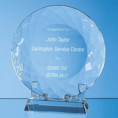 Optical Crystal Plate with stand - 15cm