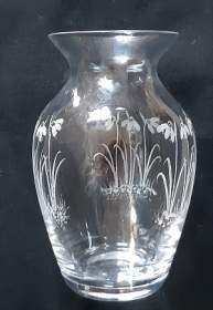 Crystal Posy vase with snowdrops 